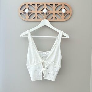 Livi by Oliva Rae Cropped Tank Top White Sz Large